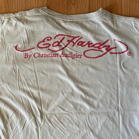 ❤️ Ed Hardy by Christian Audigier Logo Tee Size Large - Picture 10 of 10